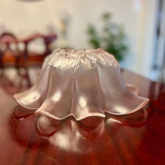 Vintage Mikasa Rosella Pink Hostess Serving Bowl Frosted Roses Walther-Glas 11” - Picture 7 of 10